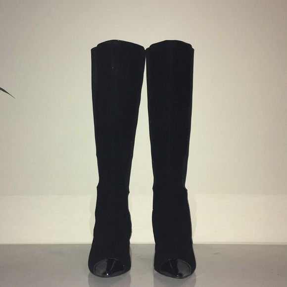 Chanel black suede boots. - Picture 4 of 7
